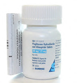 Duetact (pioglitazone hydrochloride and glimepiride) 30/2mg Tablets  x 1's